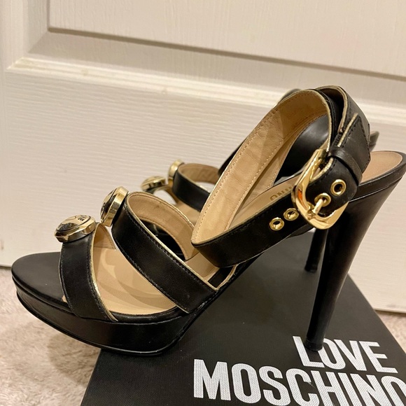 Love Moschino strapped black and gold sandals - Picture 5 of 12